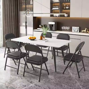 เก้าอี้พับสีดำแบบบูติกพร้อมโครงโลหะสำหรับงานปาร์ตี้และร้านอาหาร - Product Image 6