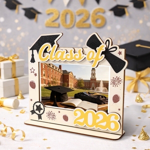 Cadre <span class=keywords><strong>photo</strong></span> <span class=keywords><strong>de</strong></span> table en bois pour <span class=keywords><strong>la</strong></span> remise des diplômes, promotion 2026, cadeau pour les seniors du collège, cadre <span class=keywords><strong>photo</strong></span> décoratif <span class=keywords><strong>de</strong></span> table, livraison directe - Product Image 1
