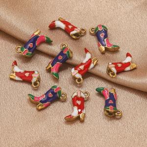 ステンレスエナメル靴ペンダント18KゴールドDIYレディースチャームネックレスブレスレットコネクタ卸売ジュエリー<span class=keywords><strong>2025</strong></span> - Product Image 4