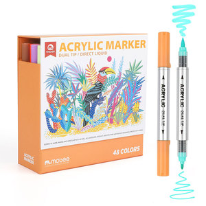 Set di pennarelli acrilici Mobee P-9101/48 Direct Liquid Multicolor Paint Pens con punta a pennello e doppia punta per pittura e progetti artistici - Product Image 1