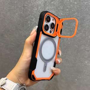 Coque de téléphone compatible avec iPhone 17/16, support d'objectif créatif pour iPhone 15 Pro Max, magnétique, antichoc, transparente, minimaliste - Product Image 6