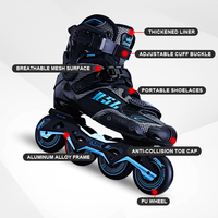 Patins à roulettes réglables de marque réputée, 4 roues, patins en ligne professionnels avec semelle intermédiaire en EVA, coque en fibre de carbone, durables