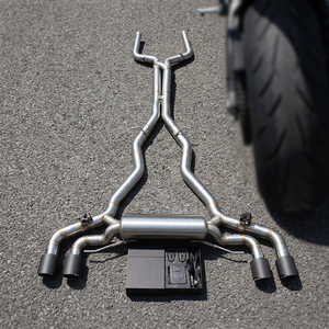 Échappement Catback personnalisé en Z pour M5 F90 4.4T 2018-2023 Boska Racing, silencieux en acier inoxydable poli de 1,5 mm d'épaisseur avec valve - Product Image 1