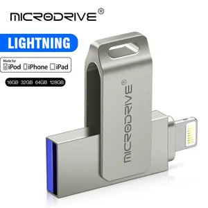 Metal rotate Usb Flash Drive 2 in 1 OTG USB-A to lightning interface usb3.0 pendrive for iPhone iPad computer