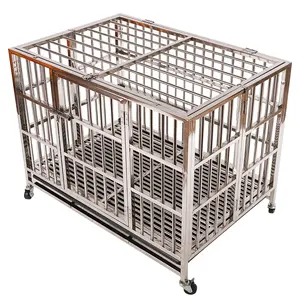 BXB-101-78 forte en acier inoxydable 202 grand pliant pour chien chenil cages double cage de chien