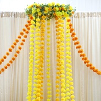 Guirlande florale artificielle en soie style indien, chrysanthèmes et pissenlits, 200 cm, pour décorations de mariage et de Nouvel An
