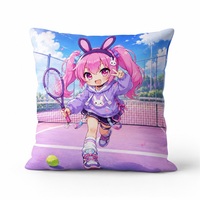Taie d'oreiller à faible MOQ, motif dessin animé, taie d'oreiller anime 45*45CM 50*50CM, conception personnalisée, livraison directe usine