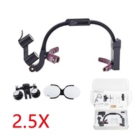 Loupe binoculaire dentaire 2,5x 3,5x pour lunettes, loupe chirurgicale dentaire avec éclairage frontal LED