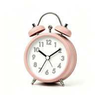 Jam Alarm Klasik Bentuk Lonceng Ganda Dalam Casing Logam