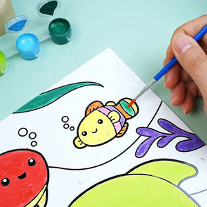 Tự làm kỹ thuật số bức tranh số hình ảnh Canvas Board phim hoạt hình sáng tạo hình ảnh sơn Kit cho trẻ em với 6 Acrylic sơn - Product Image 4