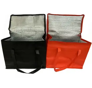 3-layered insulated carrier Insulated Cooler Bag and Food Warmer for Food Delivery and Grocery Shopping with Zip Top