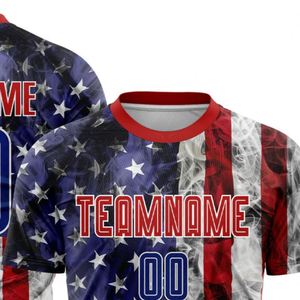 Maillot de football à manches courtes avec drapeau américain, respirant, séchage rapide, léger, uniforme sportif pour les entraînements et les matchs d'équipe - Product Image 4