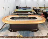 YH Texas Poker Table Luxe-Casino en bois personnalisé Led Poker Table 10 joueurs Pokertisch Pokertafel