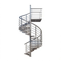 Escalier en colimaçon moderne préfabriqué en acier au carbone ou en acier inoxydable pour usage extérieur et en cuisine, écologique, garantie 5 ans