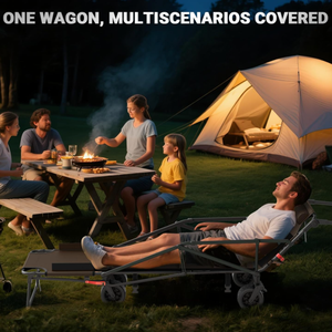 Durable et sécurisé pour une utilisation en extérieur 360 °   Chariot de camping convertible avec roues pivotantes et <span class=keywords><strong>lit</strong></span> inclinable réglable - Product Image 6
