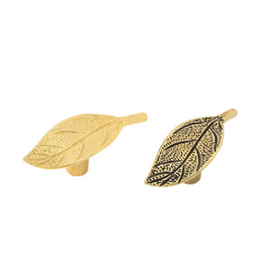 Gagang Pintu Kuningan Motif Daun Vintage, Gagang Kabinet, Pengait Dekorasi Rumah - Product Image 6