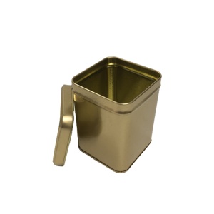 Tin Tea Square Tin Empty Metal Case Sugar Box Tin Tea Box Metal Tin With Lid