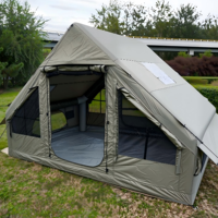 Tente gonflable familiale de glamping à une seule porte sans fenêtre de 6 mètres carrés, quatre saisons, installation facile, Oxford résistant aux UV, imperméable