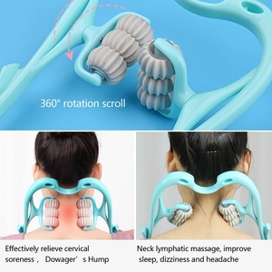 Massage du cou double doux portable <span class=keywords><strong>manuel</strong></span> Massage de la colonne cervicale double point de déclenchement <span class=keywords><strong>masseur</strong></span> de cou pour le cou épaule - Product Image 4