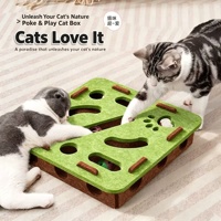Jouet éducatif populaire pour chat : labyrinthe en feutre avec trous, design amusant, cloche et balle pour l'auto-entretenissement des animaux de compagnie