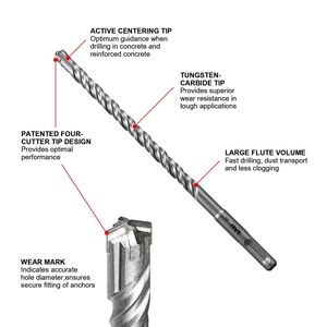 Broca de baixa vibração Operação suave SDS Plus Rodada Haste Martelo De Concreto <span class=keywords><strong>Tile</strong></span> Brick Alvenaria Broca - Product Image 2