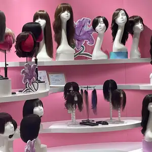 Hair Store Wall Wig Display Shelf Professional Wooden Wig Hair Display Stand Furniture Hair Extension Display Shelves