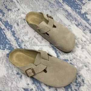 Sandales GLADIATOR pour hommes toutes saisons en <span class=keywords><strong>cuir</strong></span> véritable beige, mules, sabots, chaussures de plage, de voyage et de marche en plein air - Product Image 4