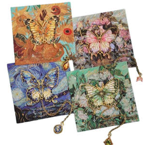 Marcapáginas de Metal de mariposa de colores con estampado UV <span class=keywords><strong>Van</strong></span> <span class=keywords><strong>Gogh</strong></span> pintura <span class=keywords><strong>libro</strong></span> amantes borla marcapáginas para escritores lectores - Product Image 6