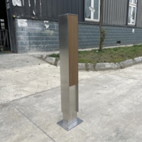 Borne de sécurité RICJ en acier inoxydable 304 CE, niveau de collision K4/K8, finition grain de bois, poteau fixe pour hôtel et allée