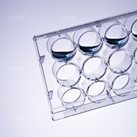 Consommables de laboratoire : plaque de culture cellulaire jetable, stérile, à fond plat, 12 puits, plaque multi-puits
