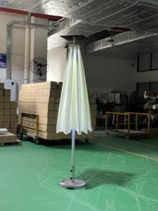 <span class=keywords><strong>Parasol</strong></span> d'extérieur écologique imperméable à énergie solaire avec mât central en aluminium, base en marbre, <span class=keywords><strong>protection</strong></span> UV, garantie 1 an - Product Image 3