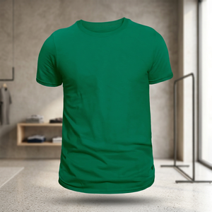 เสื้อยืดผู้ชายถักนิตติ้ง ผ้าฝ้าย 100% 180 GSM คอกลม พิมพ์โลโก้ด้านหน้า รับผลิตตามสั่ง ผู้ส่งออกอินเดีย จำหน่ายส่ง - Product Image 1
