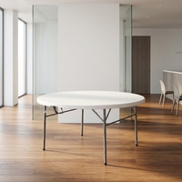Table pliante d'extérieur légère en plastique fabriquée en Chine avec structure en acier - Étanche, empilable et durable pour mariages et banquets