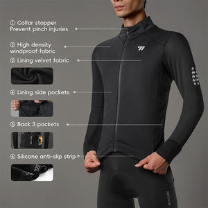 WEST bike Oversize da uomo antivento in maglia maglia da <span class=keywords><strong>ciclismo</strong></span> a manica lunga a maniche lunghe <span class=keywords><strong>abbigliamento</strong></span> morbido <span class=keywords><strong>per</strong></span> <span class=keywords><strong>ciclismo</strong></span> <span class=keywords><strong>invernale</strong></span> - Product Image 2