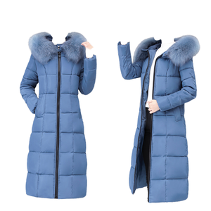 Abrigos de Invierno para Mujer, Nueva Versión, Corte Ajustado, con Capucha, Antiarrugas, Tela Oxford, Cierre de Cremallera, Tejido de Punto, Algodón Grueso - Product Image 1