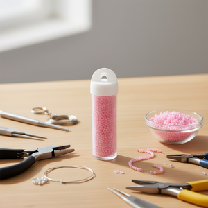 Perline Ilan Abalorio da 3 mm rosa chiaro per la creazione di gioielli, 12 pezzi per tubo - Product Image 3