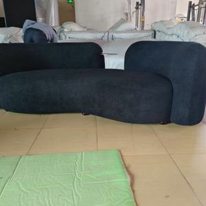 Nordic Designer's Modern Luxury Curved <b>Sofa</b> High Quality Lambskin Fabric for Living Room Beauty Solon Creative Waiting <b>Chairs</b> - Product Image 5