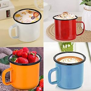 <span class=keywords><strong>Tasse</strong></span> en Émail Métallique Rouleau de Bord Rouge 8cm 350ml 12oz Personnalisable avec Logo pour Camping, Café, Vente en Gros - Product Image 3
