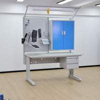 Banco ESD Manual Ajustable DETALL para Aplicaciones Industriales en Salas Limpias con Ajuste de Altura y Diseño Ergonómico