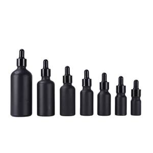 Botella de Vidrio con Gotero para Aceite Esencial de Barba, Color Negro Esmerilado, de Lujo, con Tapa - Product Image 4
