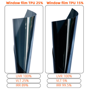 Pellicola <span class=keywords><strong>Solare</strong></span> TPU di Alta Qualità Antigraffio, Isolante Termico, 25% VLT, 99% UV, 90% IRR, Pellicola Adesiva Cambia Colore per <span class=keywords><strong>Protezione</strong></span> della Privacy - Product Image 4