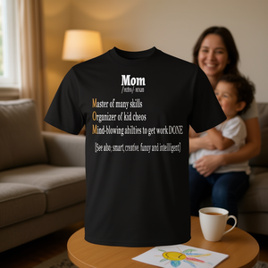T-shirt con definizione di mamma, manica corta, girocollo, unisex, divertente, per adulti, regalo di compleanno per le mamme, festa di riunioni di famiglia - Product Image 3