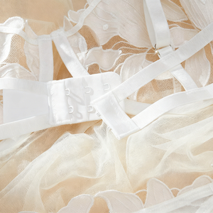 Dames Maat S-XL Lingerie Set Exotische Kanten Bh Korte Set Strik Kraag Sexy Bloemenprint Lingerie Spandex Mouwloos Plus Voor Zomer - Product Image 4