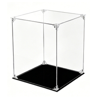 Boîte de rangement magnétique transparente personnalisée pour figurines avec base noire pour objets de collection, figurines d'action, boîte de présentation en acrylique