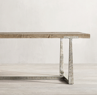 Mobilier de salle à manger américain en bois massif table d'artisanat forgée Hotel Villa peut être personnalisé taille