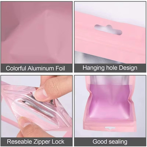 Custom Translucent pink Zip Lock <strong>Bag</strong> Holographic <strong>Storage</strong> <strong>Bag</strong> Xmas Gift Packaging Socks <strong>Lingerie</strong> Cosmetics Food Zipper <strong>Bag</strong> - Product Image 5