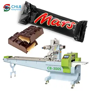 CB-300S Chocolade Bar Ontstaan Volledige Servo Automatische Flow Bakkerij Candy Biscuit En Lepel Verpakking Machine