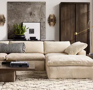 Hoge Kwaliteit Aangepaste Kleur Sofa Set Amerikaanse Ontwerp Sectionele Banken Set Indoor Woonkamer Meubels