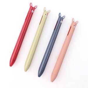 Stylo bille encre noire et rouge avec tête de lapin mignonne, personnalisable avec logo publicitaire, pour papeterie fantaisie pour filles et bureau - Vente en gros - Product Image 1