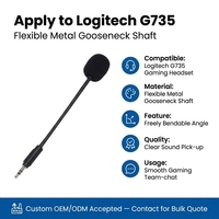 Mikrofon Game pengganti untuk Logitech G735 Headset Gaming pada PS4 PS5 PC, mikrofon Boom dapat dilepas 3.5mm